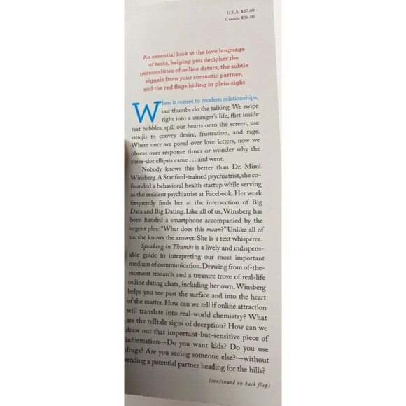 Speaking in Thumbs – A Psychiatrist Decodes Your Relationship Texts (Hardcover) - Picture 4 of 8